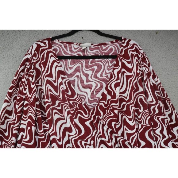 Ava-Viv 3/4 Balloon Sleeve Belted Wrap Dress-Size 3X - Picture 3 of 8